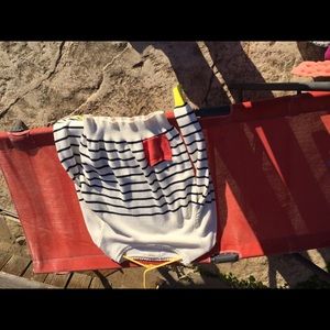 A gently used striped sweater