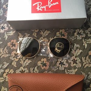 BRAND NEW RAY BAN ROUND GOLD METAL FRAMES 50MM