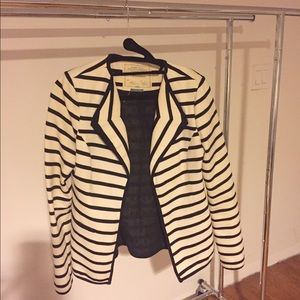 Lightweight black & white striped Anthro blazer