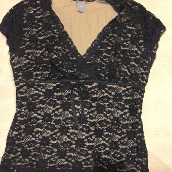 Ann Taylor Lace and Beaded Blouse