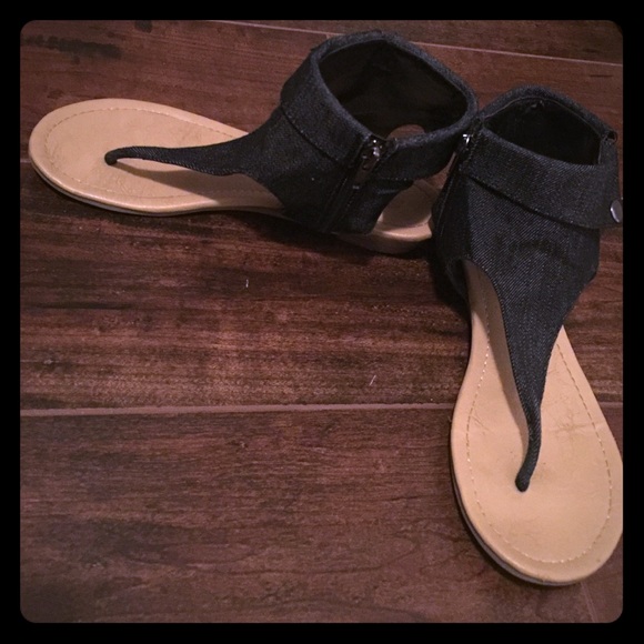 Dark denim sandals size 8