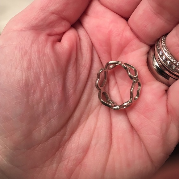 Diamond Stainless Steel Heart Ring - Picture 3 of 3