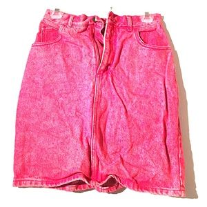 Red Jean mini skirt