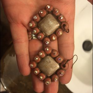 ** sold** Same Spirit clay rhinestone earrings