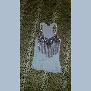 Grey tank with sequins