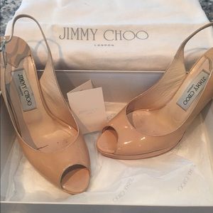 Jimmy Choo "Nova" Patent Leather Slingback Pump 38