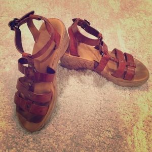 Kirk-ease leather wedge shoe