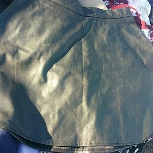 Black leather skirt (not real leather)