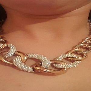 Swarovski rose gold and crystal necklace