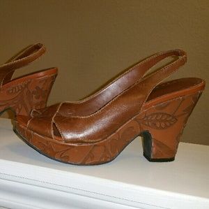 Brown Wedge high heel sandal