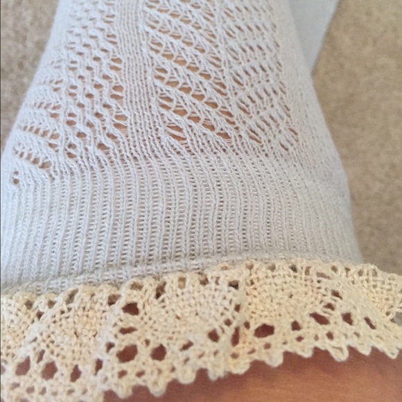 Three Birds Nest Light Gray Lace Trimmed Socks - Picture 2 of 3