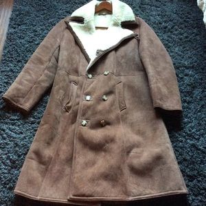 GENUINE FULL leather LENGTH SHEARLING COAT
