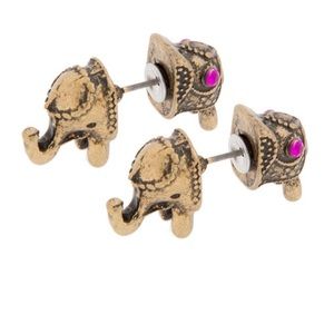 NWT Elephant Front and Back Earrings