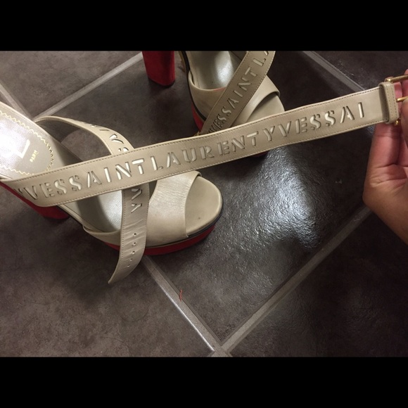 YSL exclusive leather and suede sandal (heel) - Picture 2 of 4