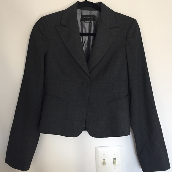 BCBG charcoal blazer with back pleats