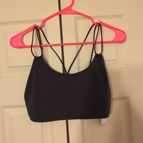 Express Other - Express dark grey/faded black strappy bralette