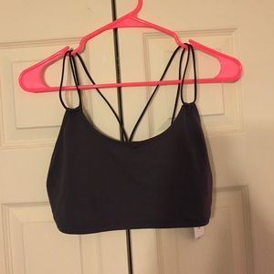 Express dark grey/faded black strappy bralette