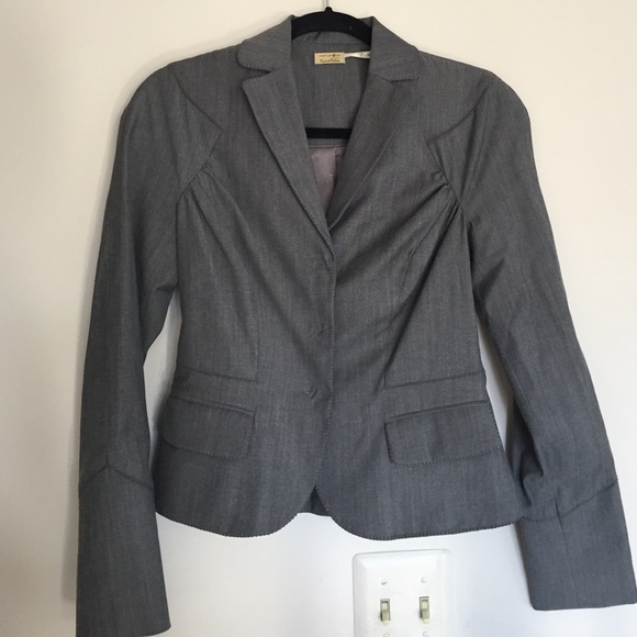 Max Studio Special Edition Gray Snap Button Blazer - image 1