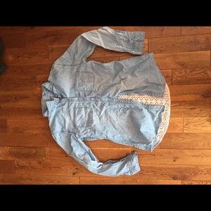 Jean and lace shirt