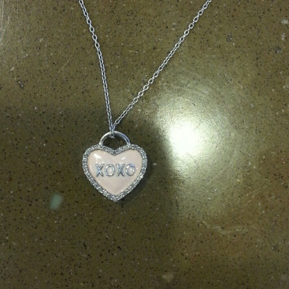 Pink XOXO diamond & sterling silver necklace