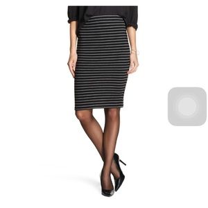 Black and grey striped pencil skirt