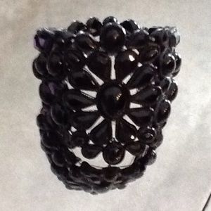 BLACK CRYSTAL CUFF STYLE BRACELET