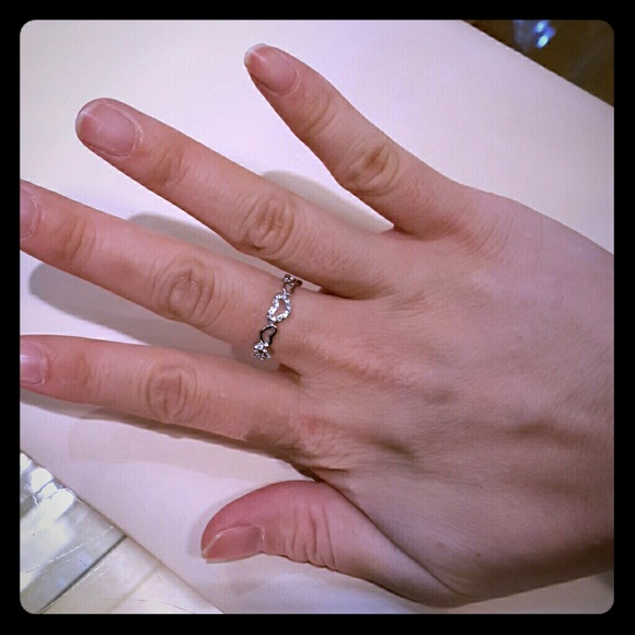 Austrian crystal Eternity heart ring size 8.
