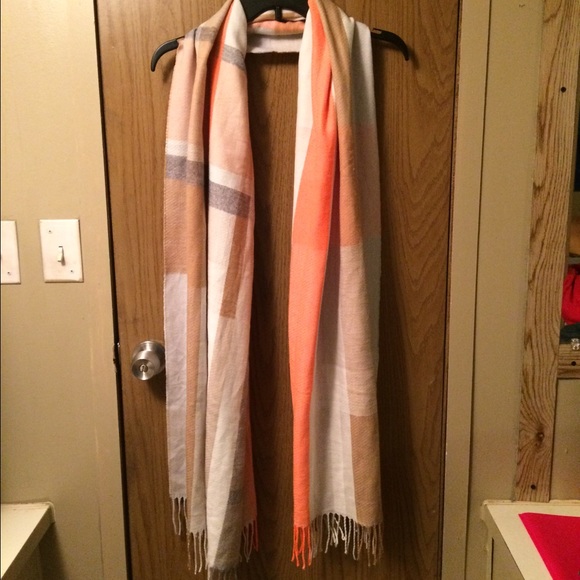Gap Orange and Grey Scarf