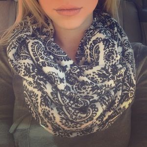 Damask print infinity scarf