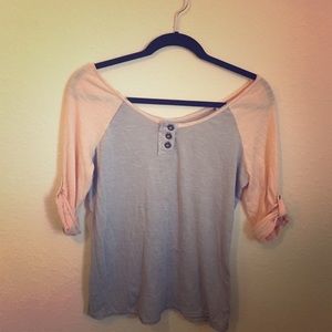 Peach/grey off the shoulder top