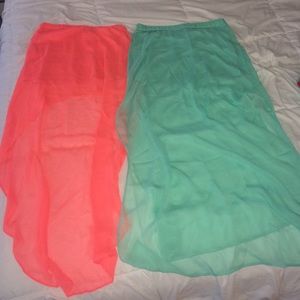 Maxi skirt bundle! Coral/blue mint super discount