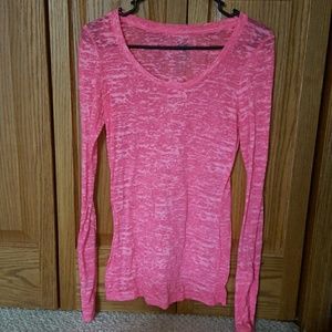Neon pink medium long sleeved shirt