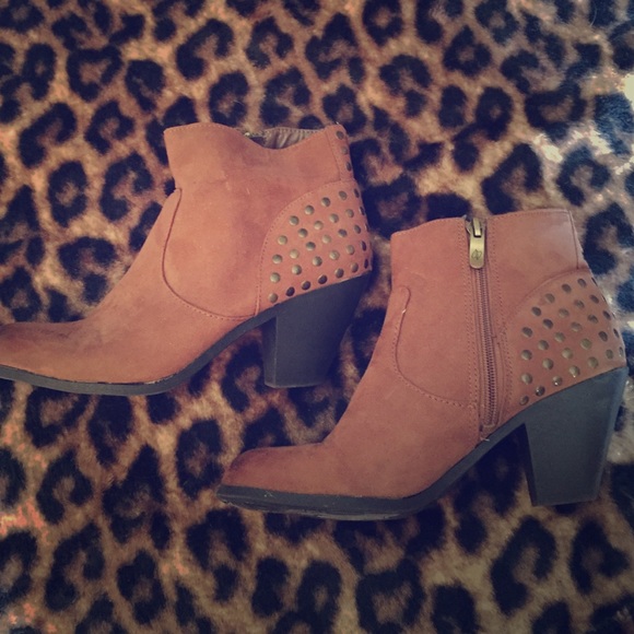 Sam & Libby Shoes - Sam & Libby brown studded booties