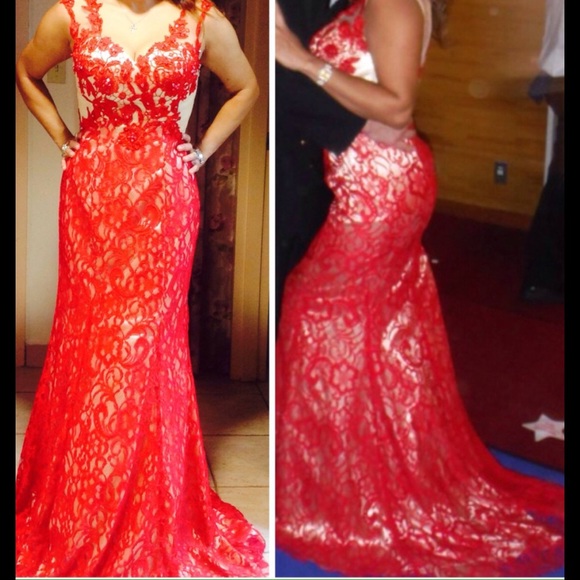 Red ball gown purchased in Paris
