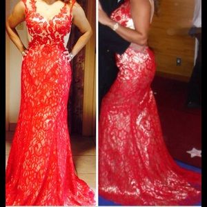 Red ball gown purchased in Paris