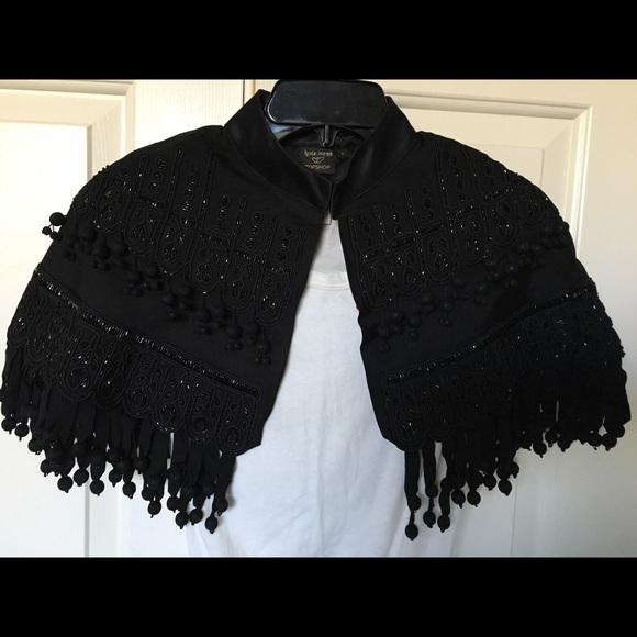 Kate Moss for Topshop silk black capelet.