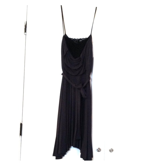 Grey jersey dress w/lace insert size L