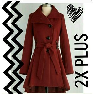 2X Hi-Lo Fitted Pea Coat