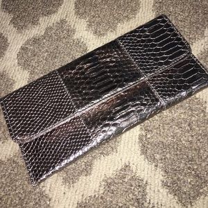 Francesca's Collections faux snakeskin clutch
