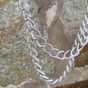 T&J Designs Jewelry - T&J silver texture double chain statement necklace T&J Designs Jewelry - T&J silver texture double chain statement necklace