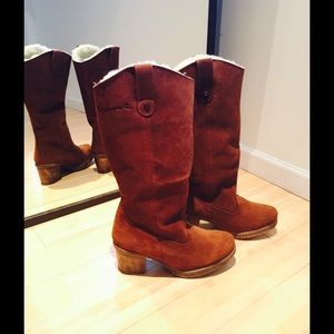 Bear paw shearling knee high boots. Size 10.