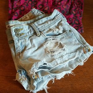 Distressed Hollister Denim Shorts