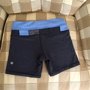 Brand new Lulu Lemon black and blue shorts