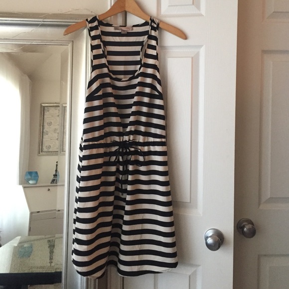 Black and white striped dress size small