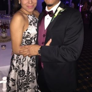 Akira black and white lace floral dress