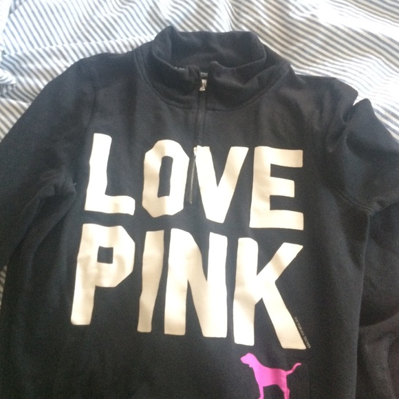Pink 1/4 zip sweatshirt