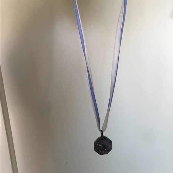 Stone on ribbon necklace