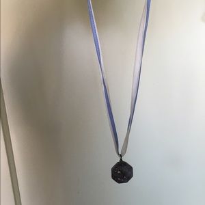 Stone on ribbon necklace