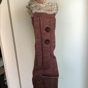 Knee high boot socks lace daitaling