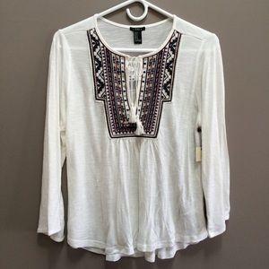 White Patterned Top